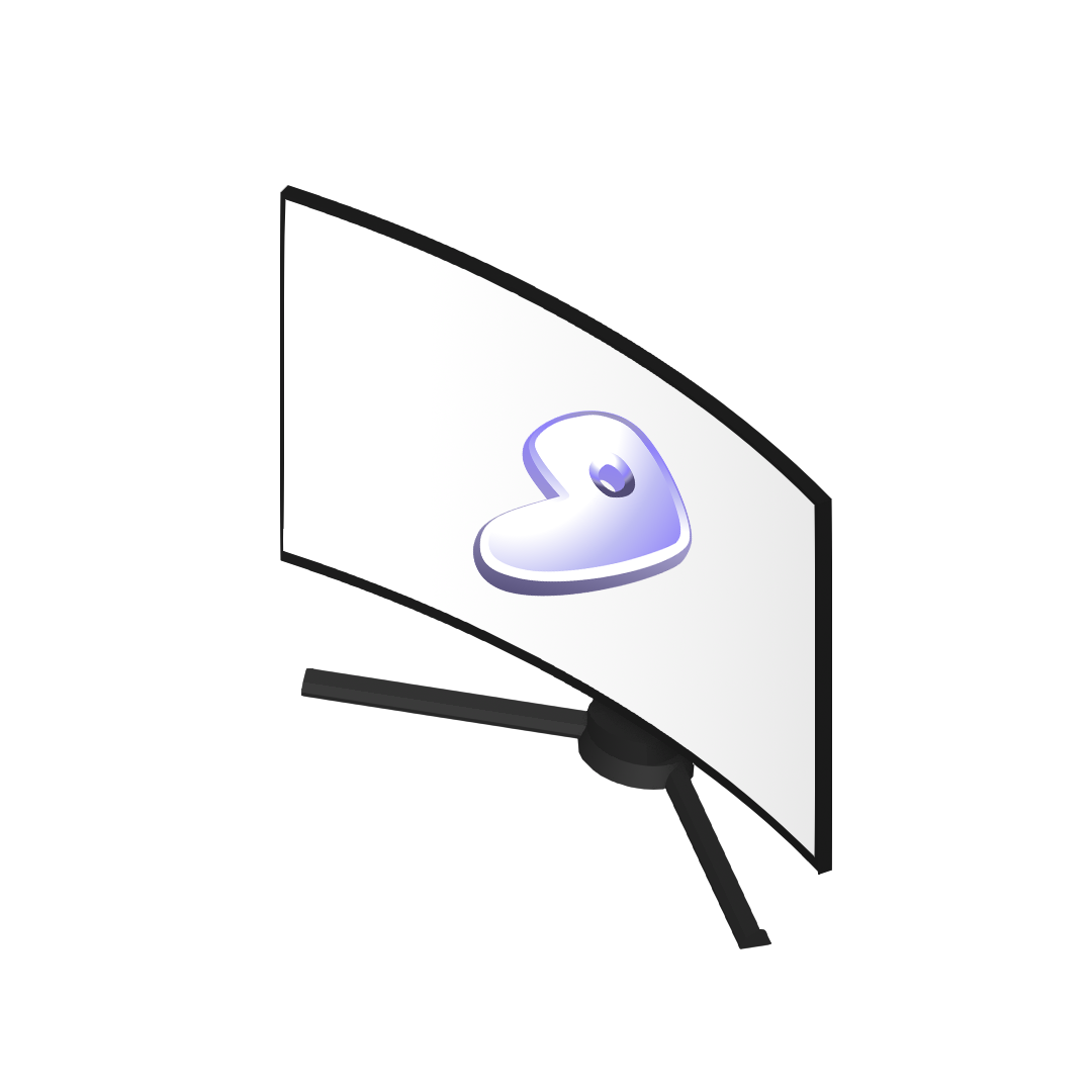 A computer monitor with the gentoo logo in the middle